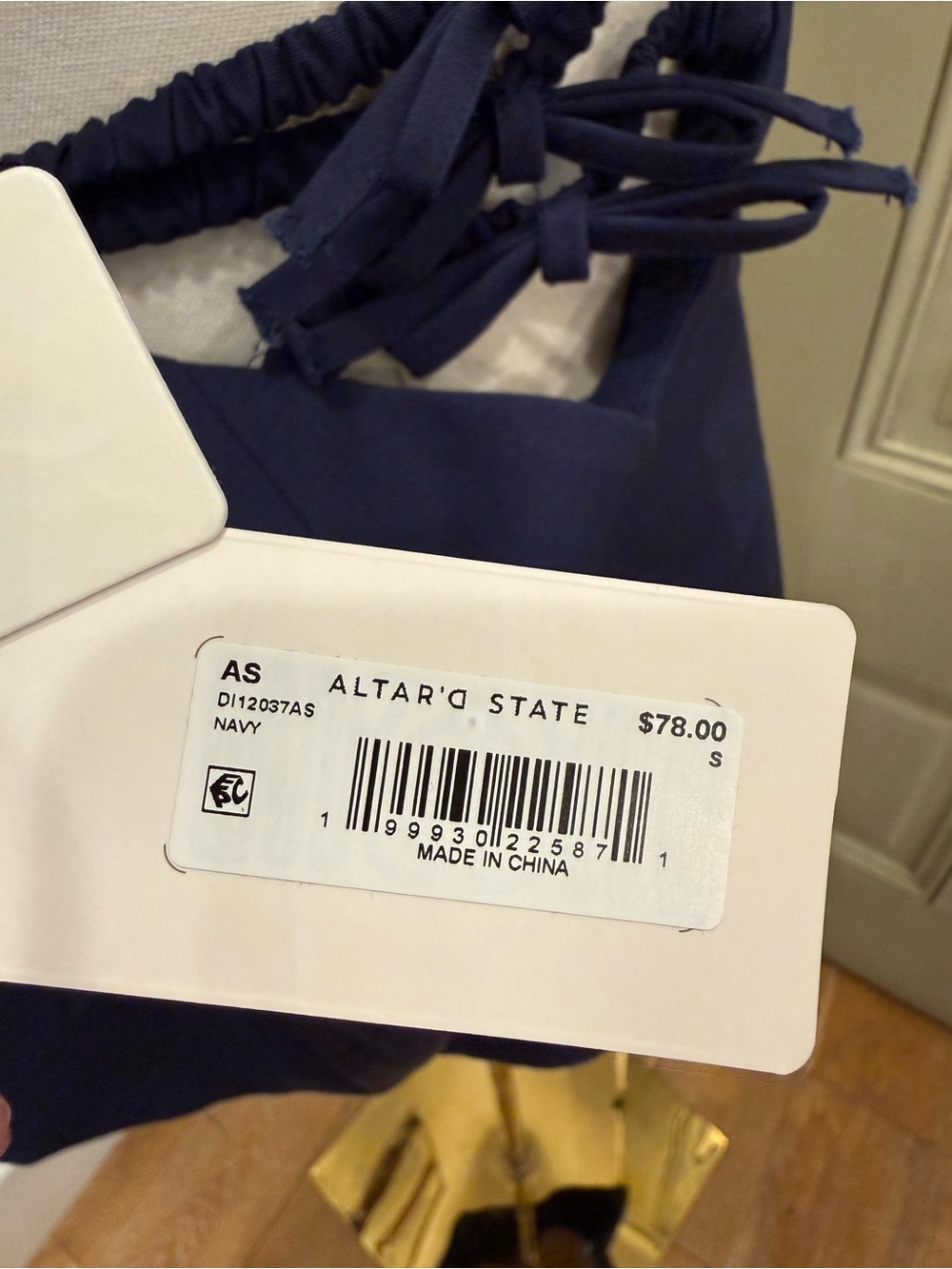 Altar'd State Navy Backless A-Line Mini Dress - Picture 7 of 7